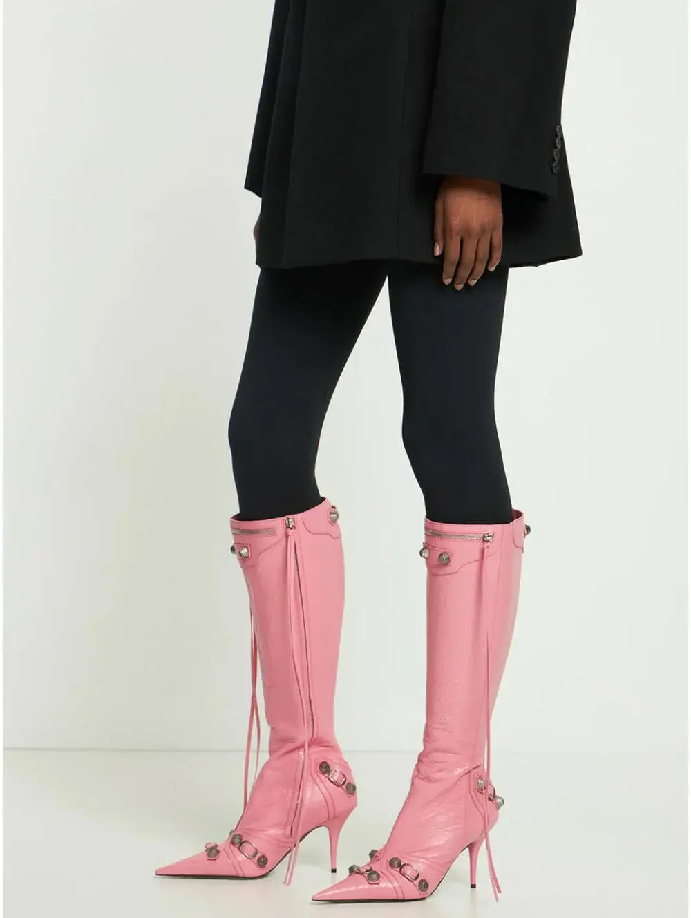 NIB $2,600 Balenciaga Cagole Leather Designer Boot DEMNA Blush Pink 41/11 694395 - Picture 12 of 14